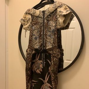 Anthropologie embroidered 3-d flower dress